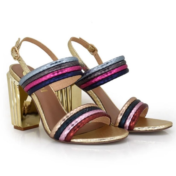 Exe Mona 940 Heeled Sandals Size 7 - Gold - Multicolored- Size 38 (US 7.5) - Picture 7 of 11